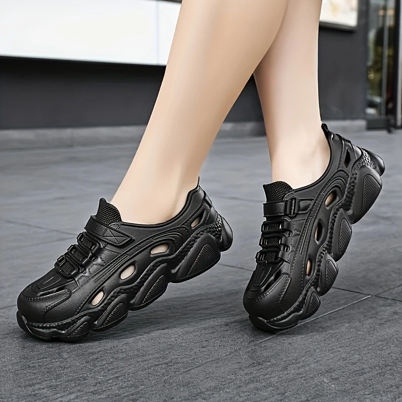 womens high quality eva casual shoes lightweight thick sole breathable ventilation holes beige outdoor walking shoes with cushioned for details 4