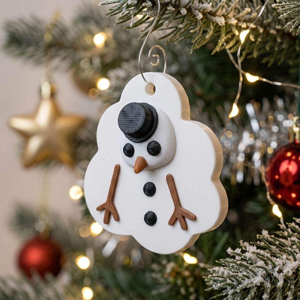 TEMU Pendentif de Neige Fondant Imprimé en 3D, Ornement Créatif pour Sapin de Noël, Figurine Amusante de de Neige à Haut-de- , -Stress pour les Fêtes