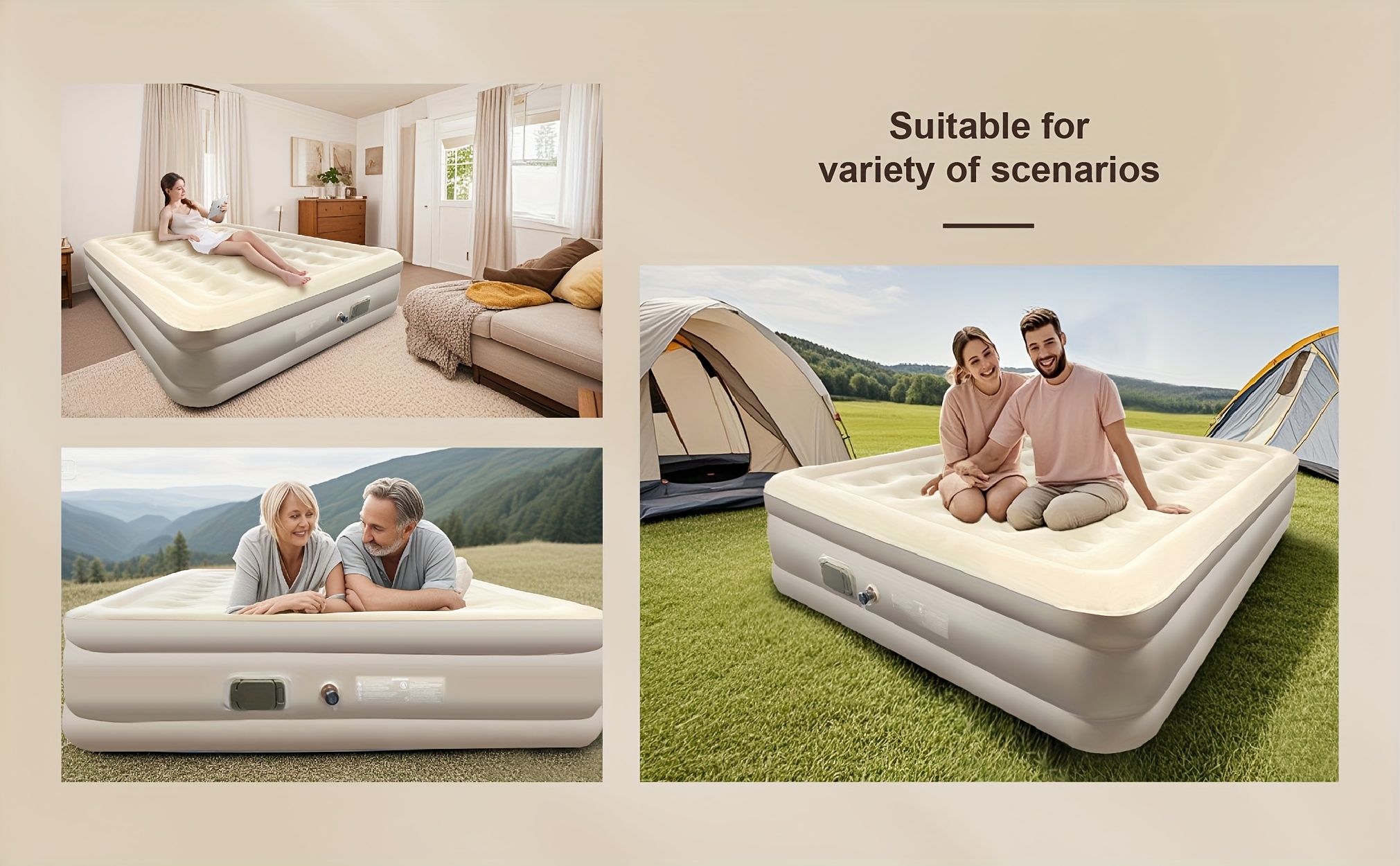 self inflating air mattress with built in repair kit heavy duty portable camping bed for s rv tents   person capacity auto inflate sofa bed durable outdoor sleeping pad no external needed Product details 8