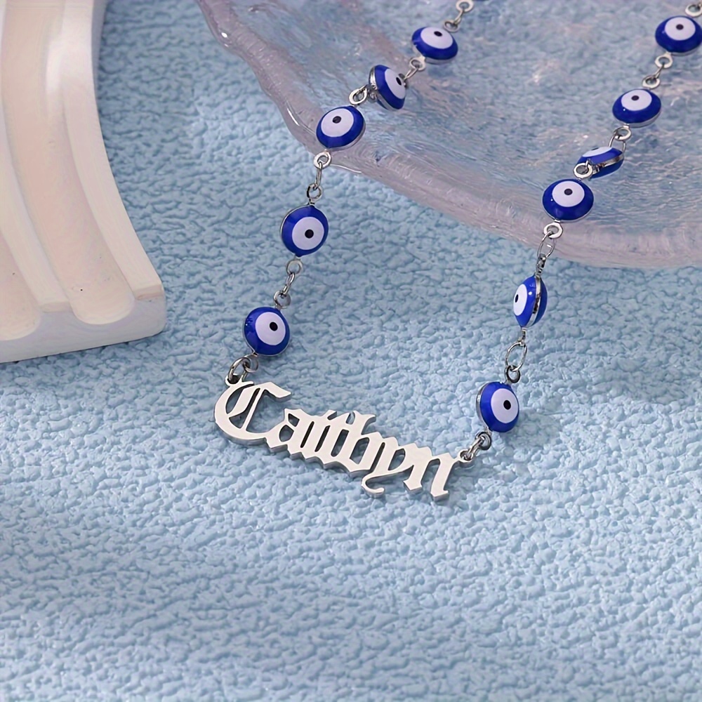 Custom Name Necklace in Ancient English Font, Gift for Her