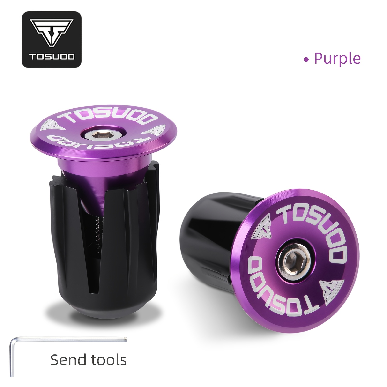 TEMU Bouchons de de vélo TOSUOD en aluminium et PVC, bouchons d'extrémité de barre extensibles pour vélo de montagne et de route, accessoires de