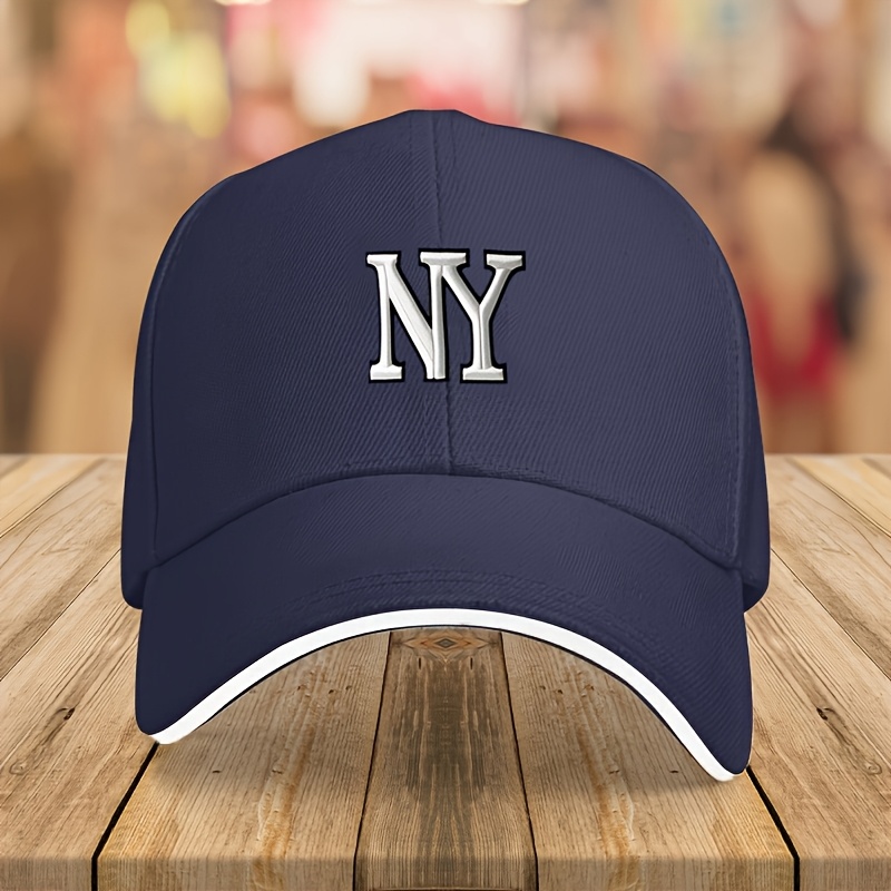 TEMU Baseball Cap Adjustable Lightweight Suitable For Outdoor, Casual & Hip-hop Style With Iconic Ny Print, Summer Hat For Sports, Gym, Travel -