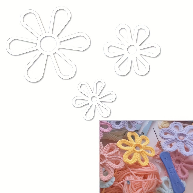 

20-piece White Plastic Chrysanthemum Crochet Charms, Diy Six-petal Flower Handbag Embellishments For Knitting And Crafting Accessories