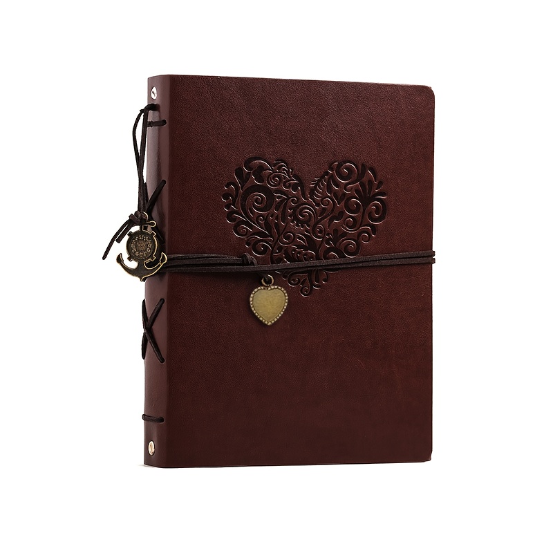 Album Leather Album 21.5 X 17 Cm, Vintage Album, 60 Page , Holds 240 Photos, Wedding Guest Book, Gift For (heart Small)