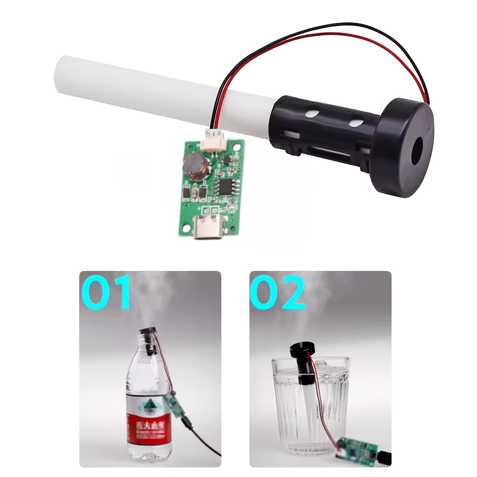 Diy Technology Humidifier & Mist Maker Kit - - ( 5v) With Driver Board, Atomizer Film & Housing-like Plastic Case - Compact Cool Mist Diffuser For, Plants, Pets, Hvac Systems (no Soldering Required)