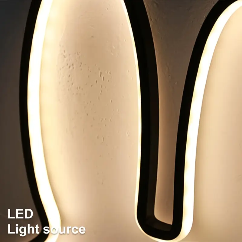 modern adjustable brightness led rabbit night light for kids room usb powered bedside wall table lamp with cute animal silhouette durable plastic switch bedroom decor decor lightweight design decorative lighting childrens decor Product details 4