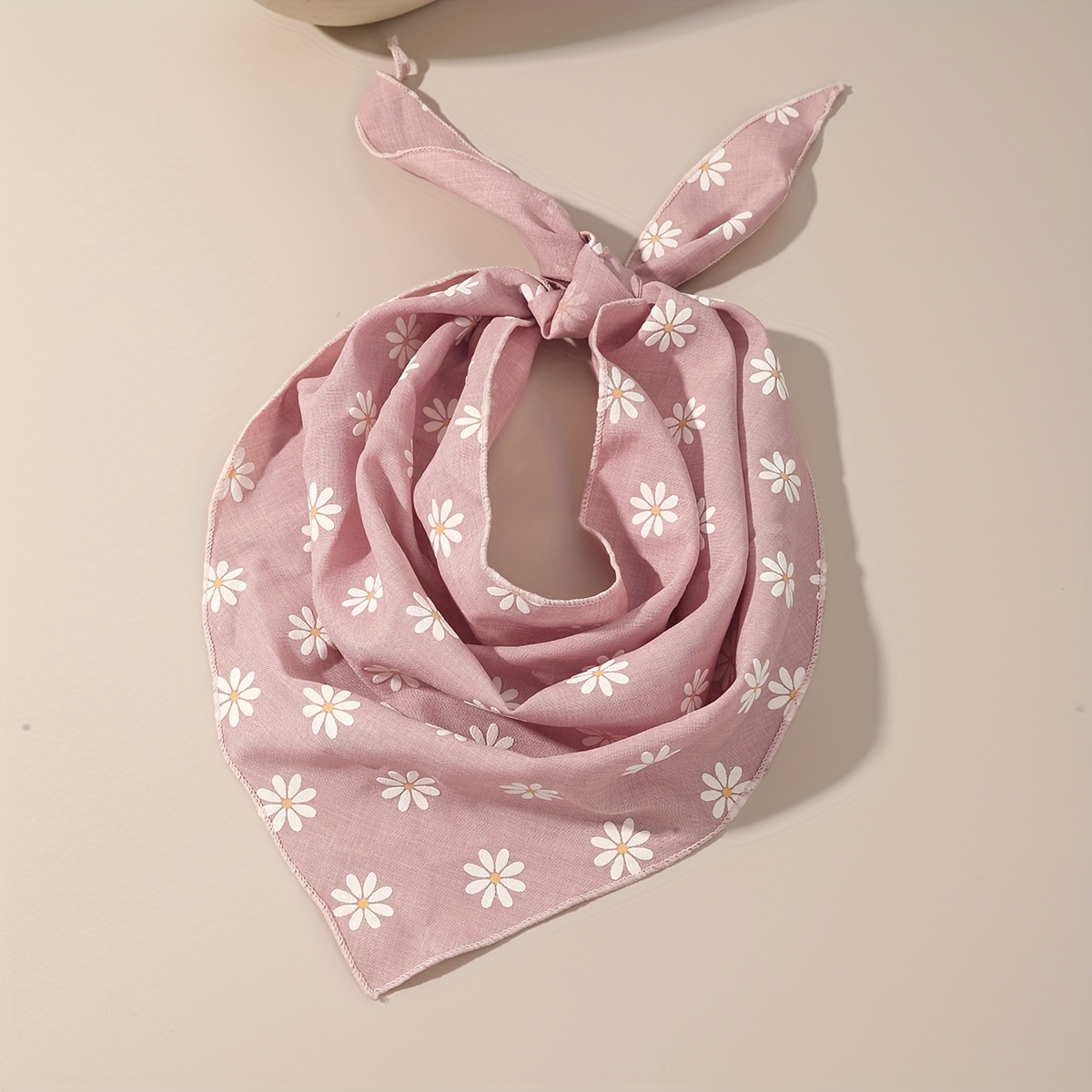 TEMU 1 écharpe triangulaire petite marguerite, un bandeau doux et facile à , idéal