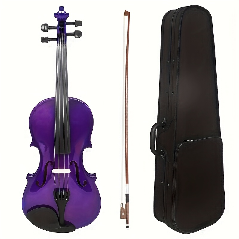 Violín popular de madera maciza, artesanal con maderas de alta calidad, puente de afinación fina ajustable en cuatro posiciones, ligero y duradero, incluye estuche