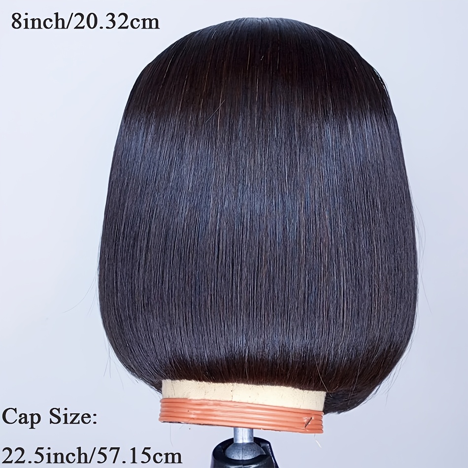 Image of Women' Human Hair Wig Suitable For - 4x1 T Part Lace Front Closure Wig With Pre-plucked Natural Hairline, Short Bob Wigs For Daily Wear, Parties, | Natural Density & Hairline