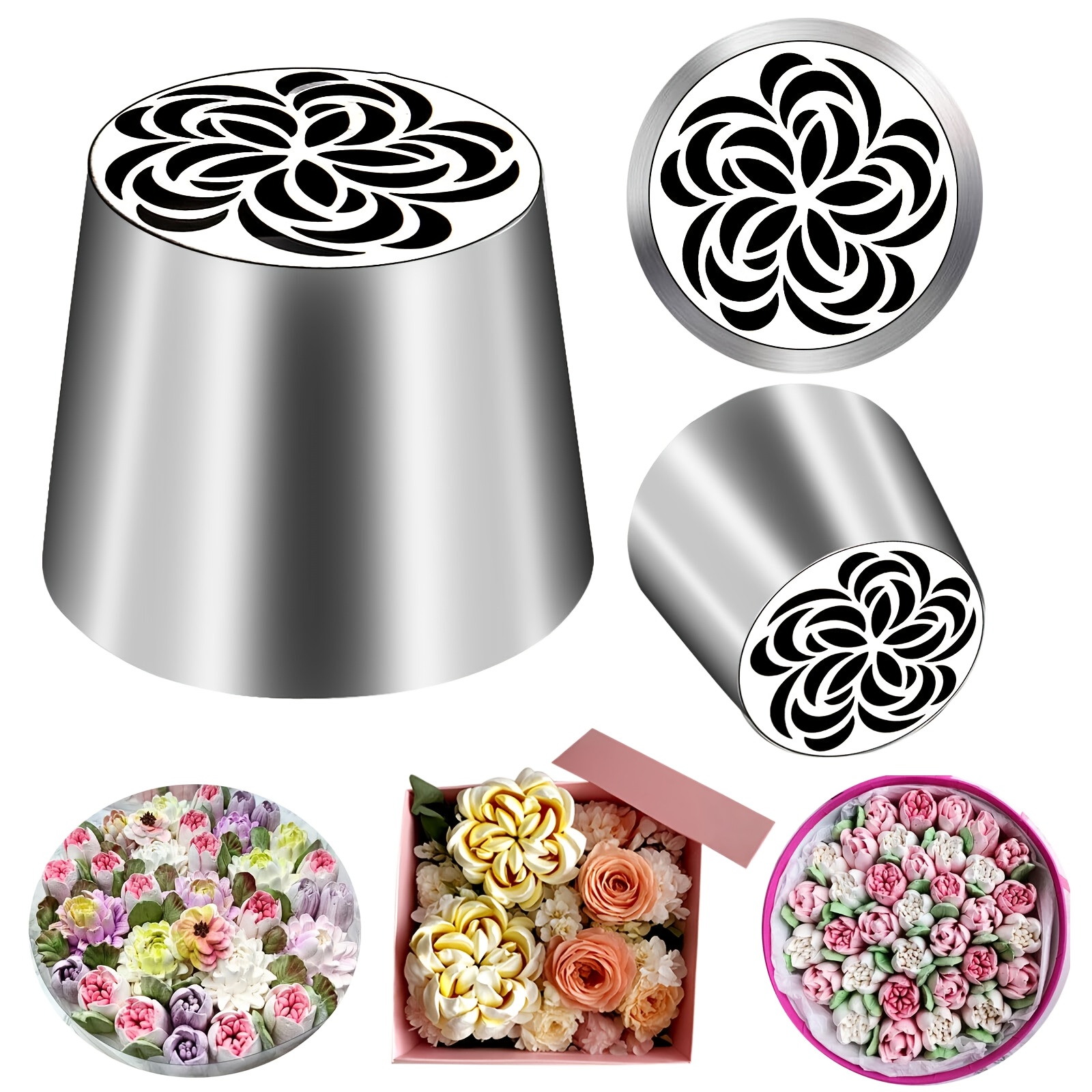 Image of Seamless Stainless Steel 304 Cake Decorating Nozzle For Baking, Featuring An Extra-large -style Marshmallow Piping Tip