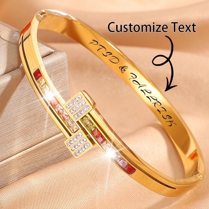 Custom Engraved Stainless Steel Bracelet, Gentle Touch for Outfits