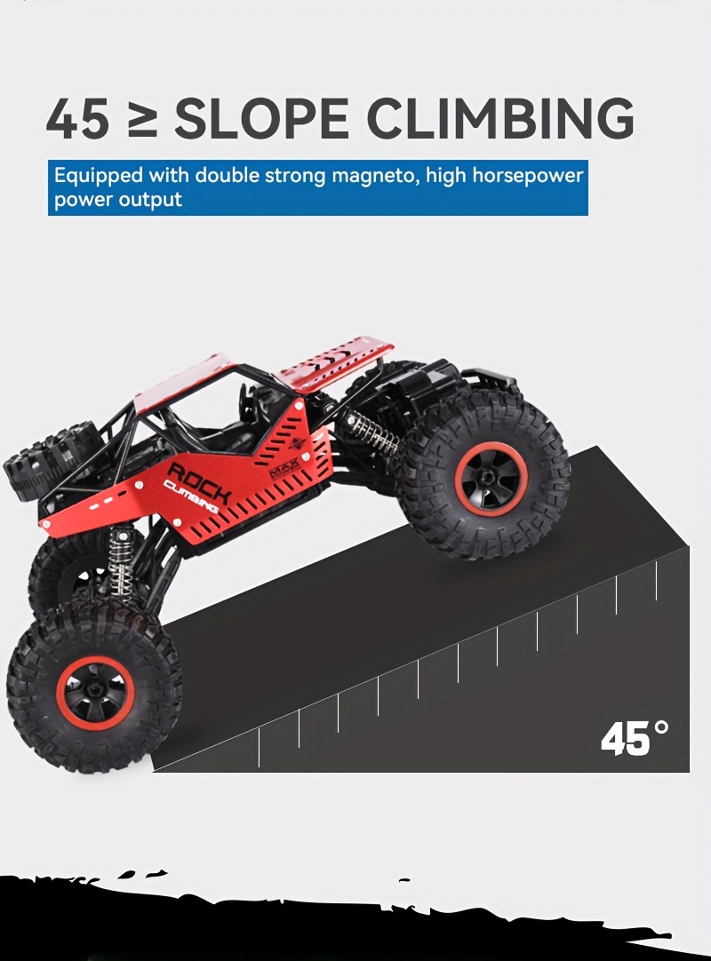 2.4Ghz 4WD RC Cars, Remote Control Off Road Monster Truck, Metal Shell Car 2.4Ghz 4WD Dual Motors, All Terrain Hobby Truck With 120 Min Play Boy Adult Kids Gifts Toys For Halloween Christmas