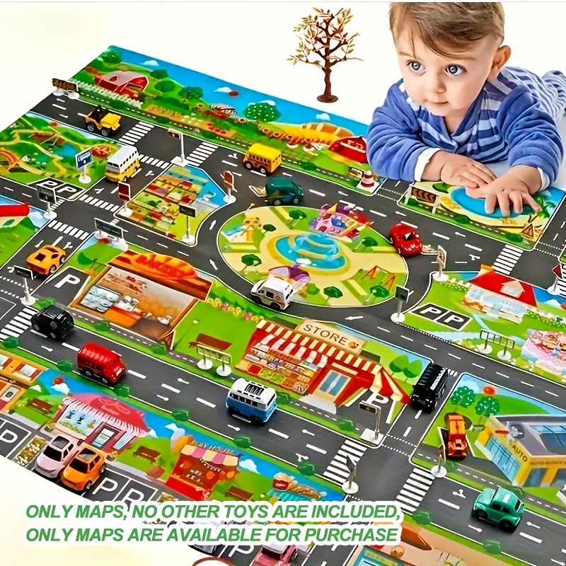 TEMU Large Parking Lot Play Mat With English Instructions - Waterproof, Perfect For Cars & Vehicles, Ideal & Christmas Gift