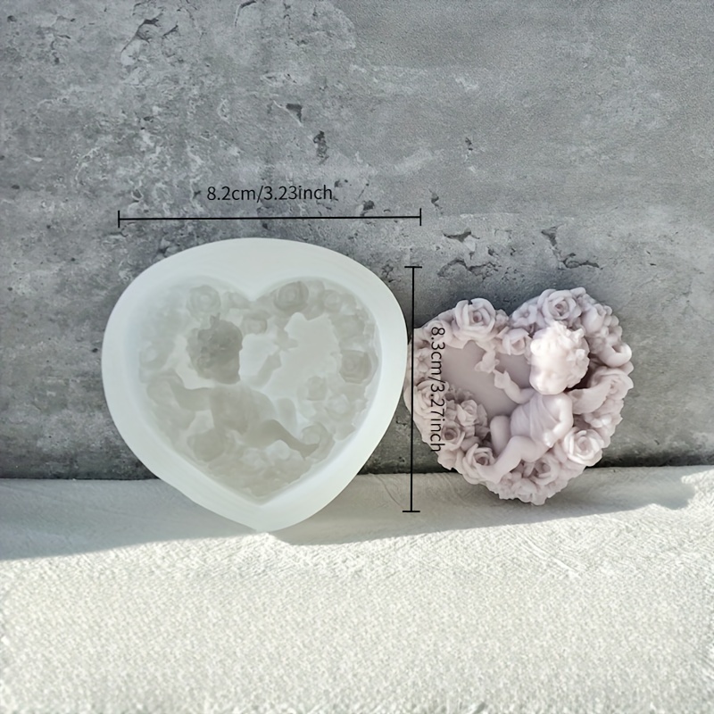 Heart Scented Candle Silicone Mold, Heart-shaped Gypsum Resin Casting Tool