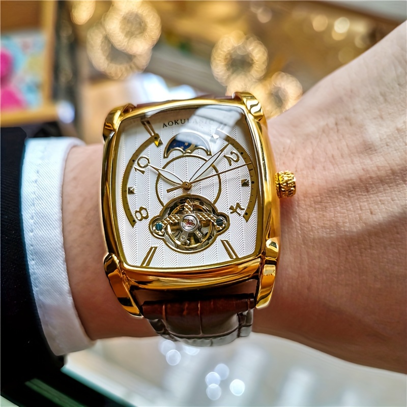 Hollow Tourbillon Mechanical Watch For Men Stylish And Sporty