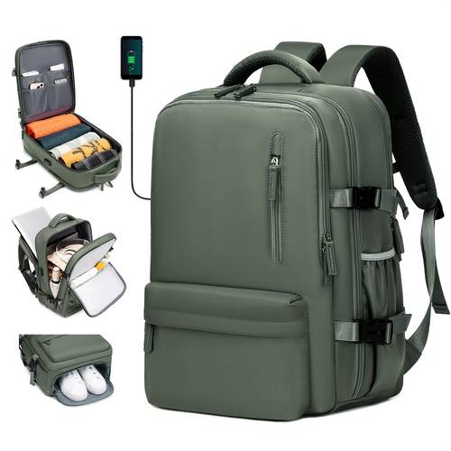 mochila de viaje de gran capacidad por aerolíneas con compartimento para portátil de 16, bolsillo para zapatos y organizador de múltiples bolsillos - resistente superior de °, carga usb, ruedas giratorias de 360° para negocios, gimnasio, , mochila de viaje