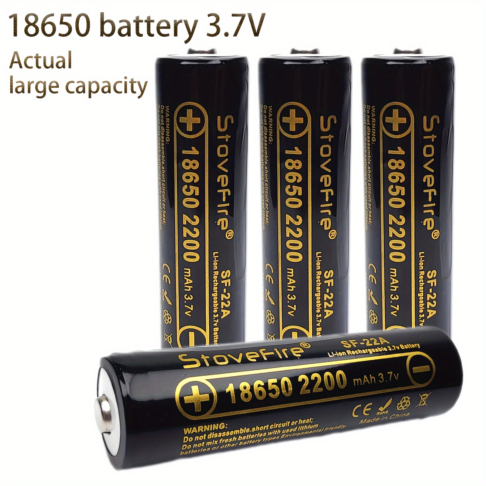 Pila Batería 18650 Recargable Litio 2200 Mah Reales 3.7 V