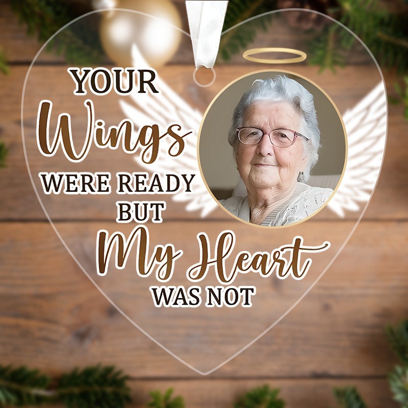 

Personalized Acrylic Memorial Ornament - 'your Wings Ready' Christmas Gift For Loss Of - Sympathy & Bereavement Keepsake For Mom Or Dad, 3.9x3.9 Inch