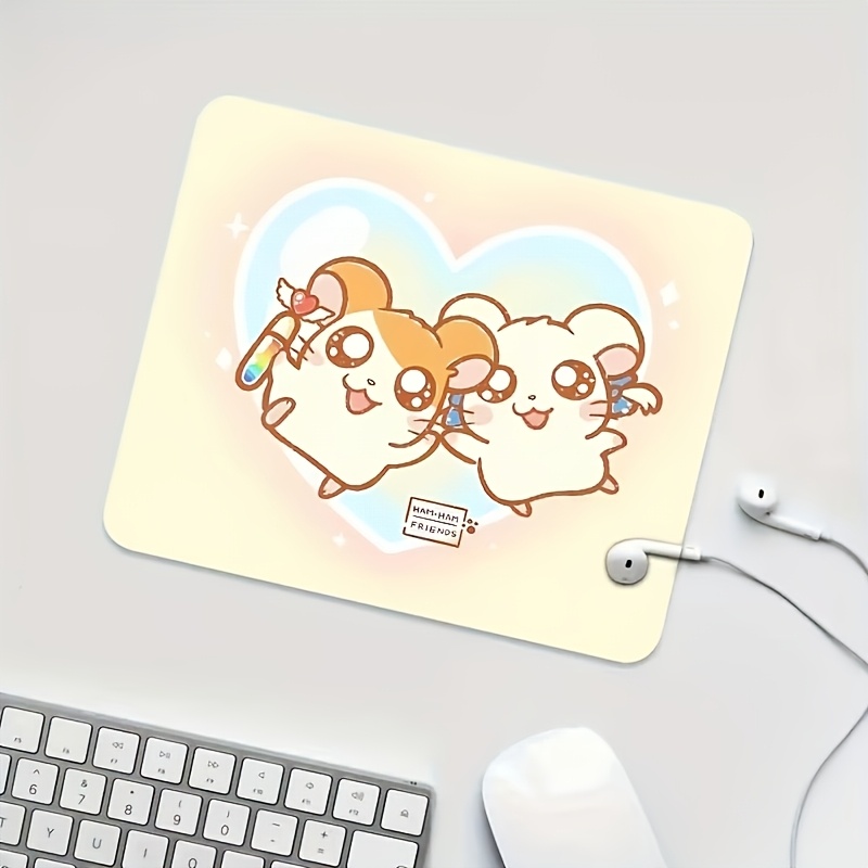 TEMU 미끄럼 방지 베이스와 손목 받침대가 있는 귀여운 황금햄스터 마우스 패드 - 사실적인 햄스터 케이지 책상 매트, 사무실, 게이밍, 공부용으로 적합, PC, 노트북, 데스크탑 액세서리용 작은 햄스터가 있는 휴대용 컴퓨터 액세서리