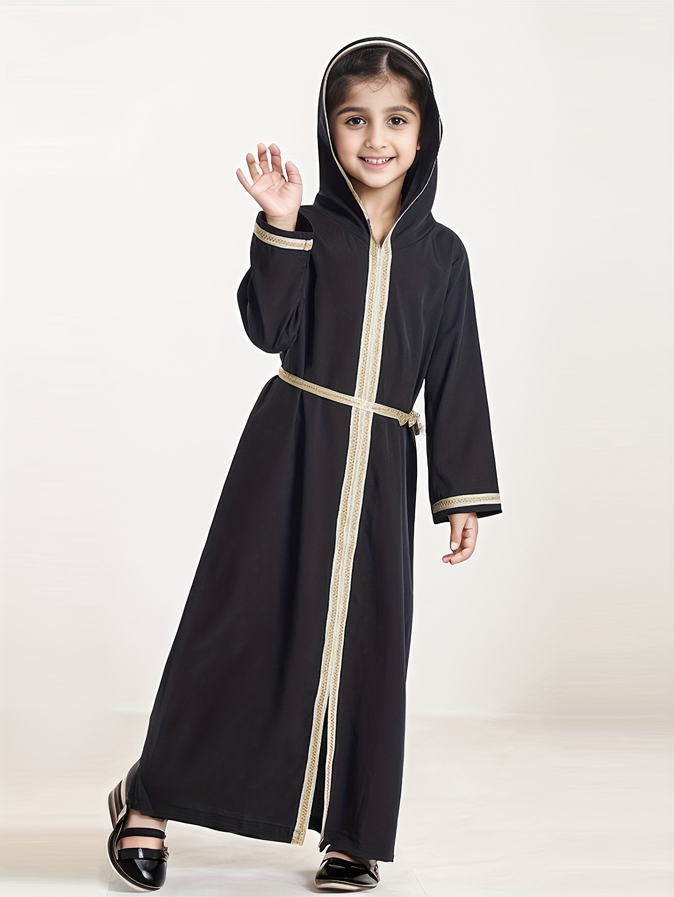 Tenue Traditionnelle Robe Fillette Turque Abaya à Capuche