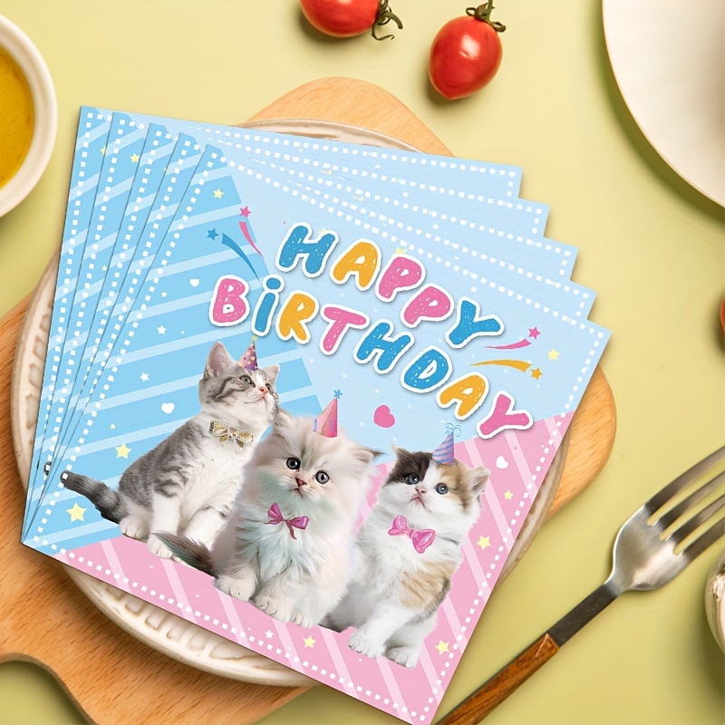 Adorable Kitty Party Napkins Perfect Birthdays Gatherings - Temu