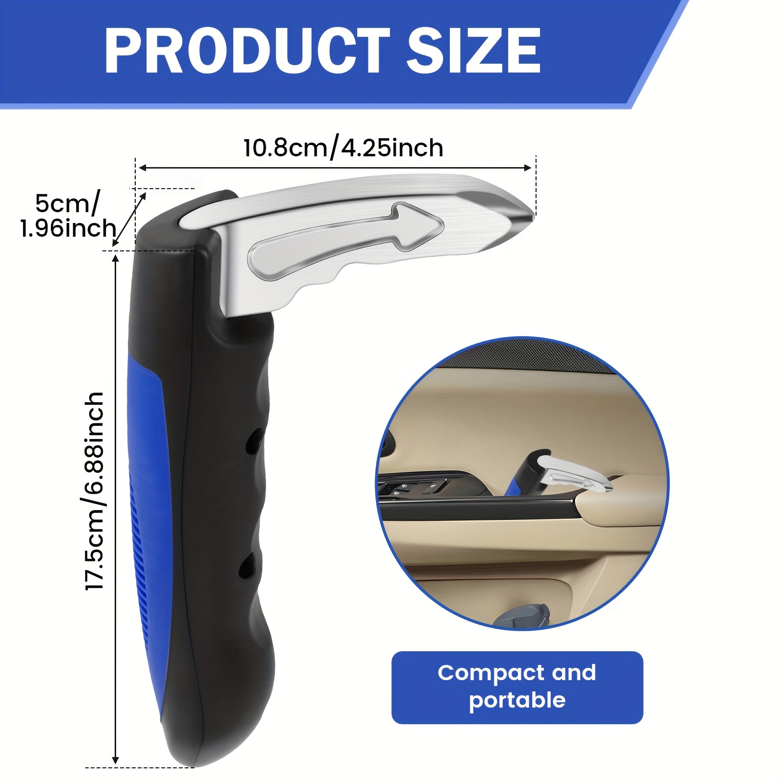 car door assist handle 2in 1 multifunction vehicle support handles window breaker for elderly and car emergency Product details 0