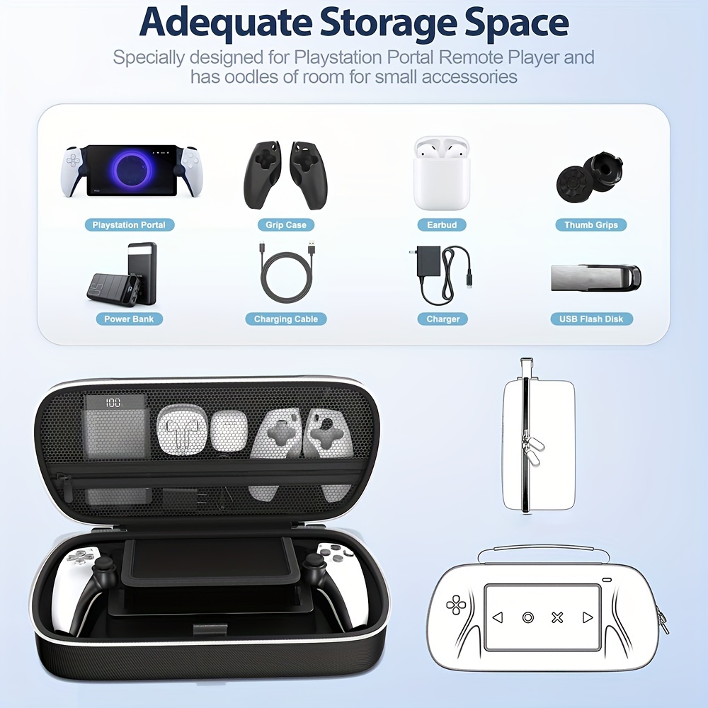 PS Portal Case with Built-in Screen Protector - Shockproof, Non-Drop Handheld Travel Carrying Bag for Storage, Portable, Anti-Collision
