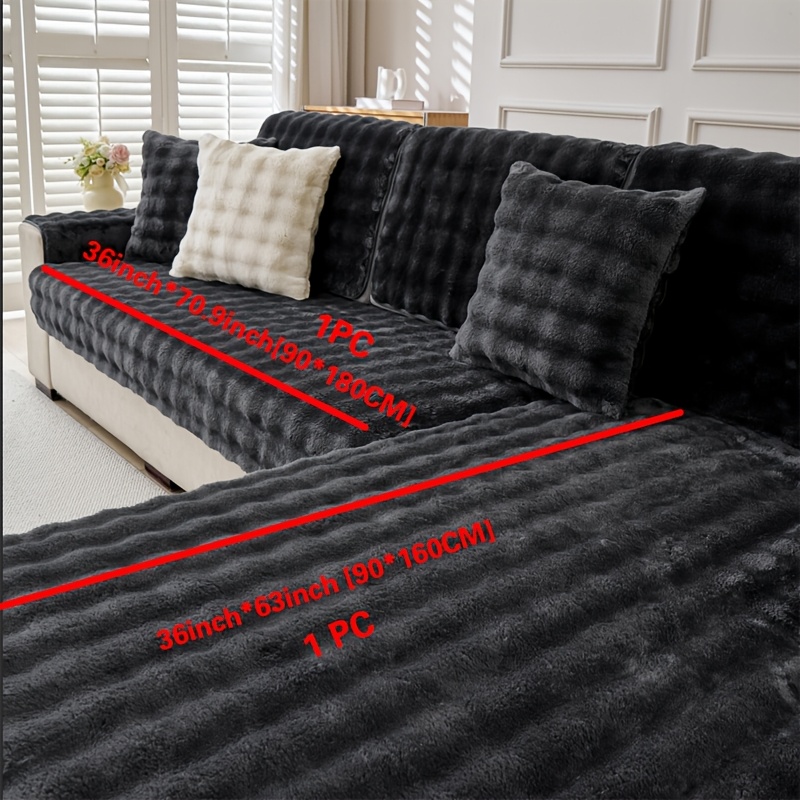 2pcs Modern Plush Sofa Covers, Thick Velvet Pet-friendly Sofa Protectors With Non-slip Backing, Machine Washable, Home Decor - Polyester Fiber, 300-350gsm, Sofa Covers