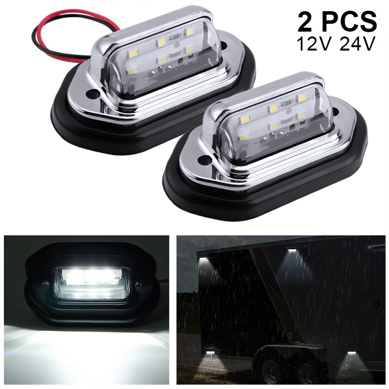 

2pcs/10pcs 6led Lights 12v 24v White Light Door Safety Lamp For Car Truck Lorry Trailer Tractor Pickup Rv Accessories
