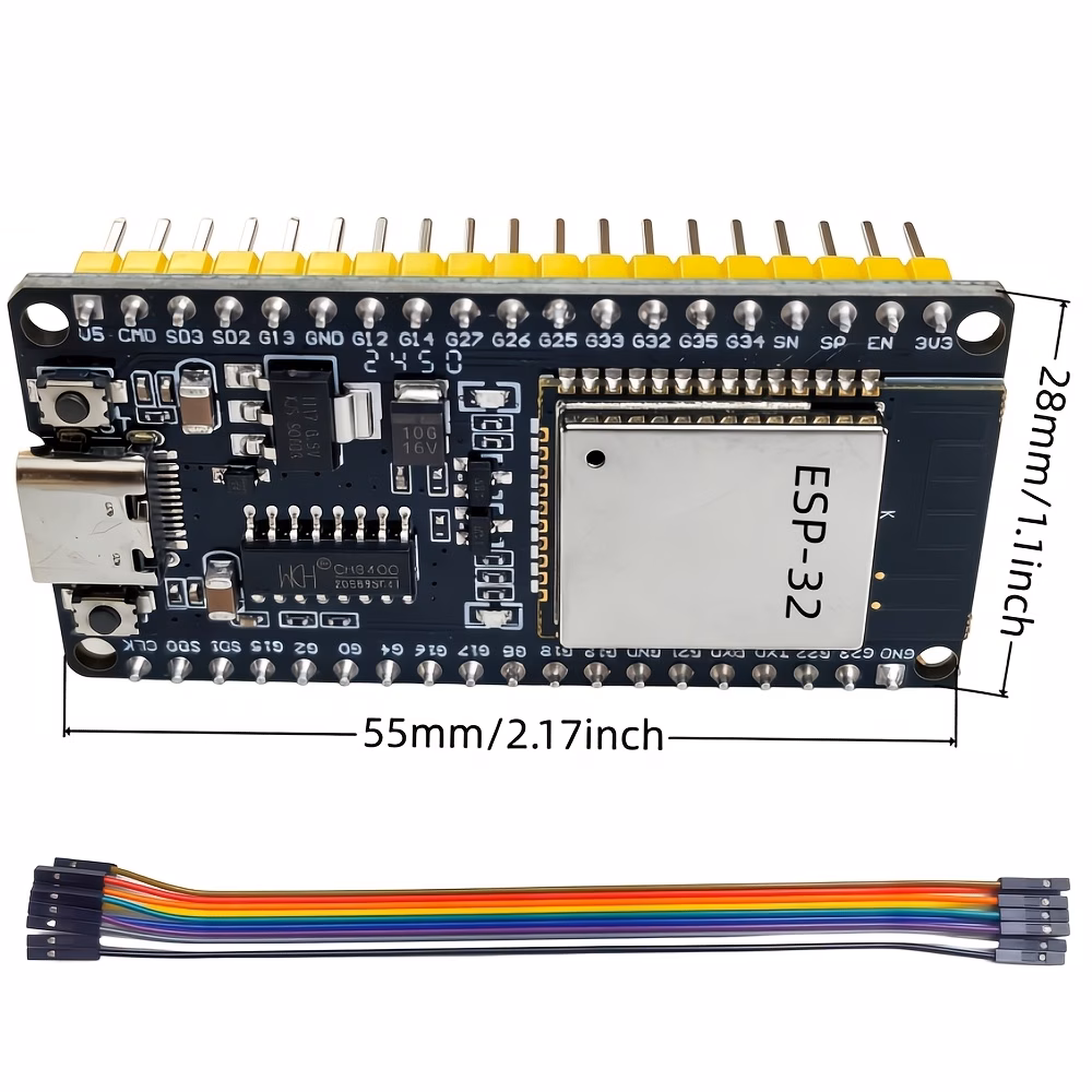 לוח פיתוח esp32 ch340c+ קו esp32 מודול צהוב 38 -32 מודול esp32 ליבה כפולה מוד כניסה יציאה פרטי מוצר 4