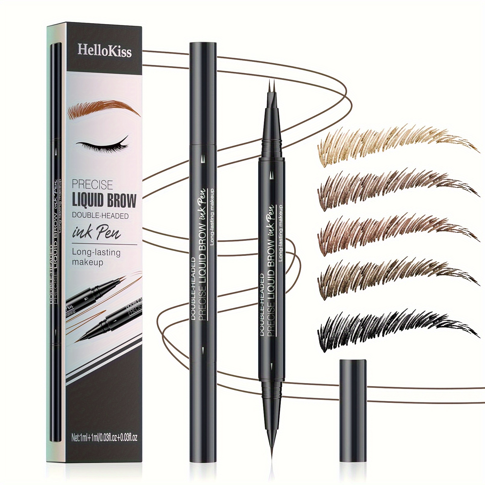 waterproof eyebrow pencil   eyebrow pencil 2 split heads natural eyebrow makeup quick drying sweat resistant non smudging with eyebrow brush   liquid eyebrow pencil long lasting natural makeup look