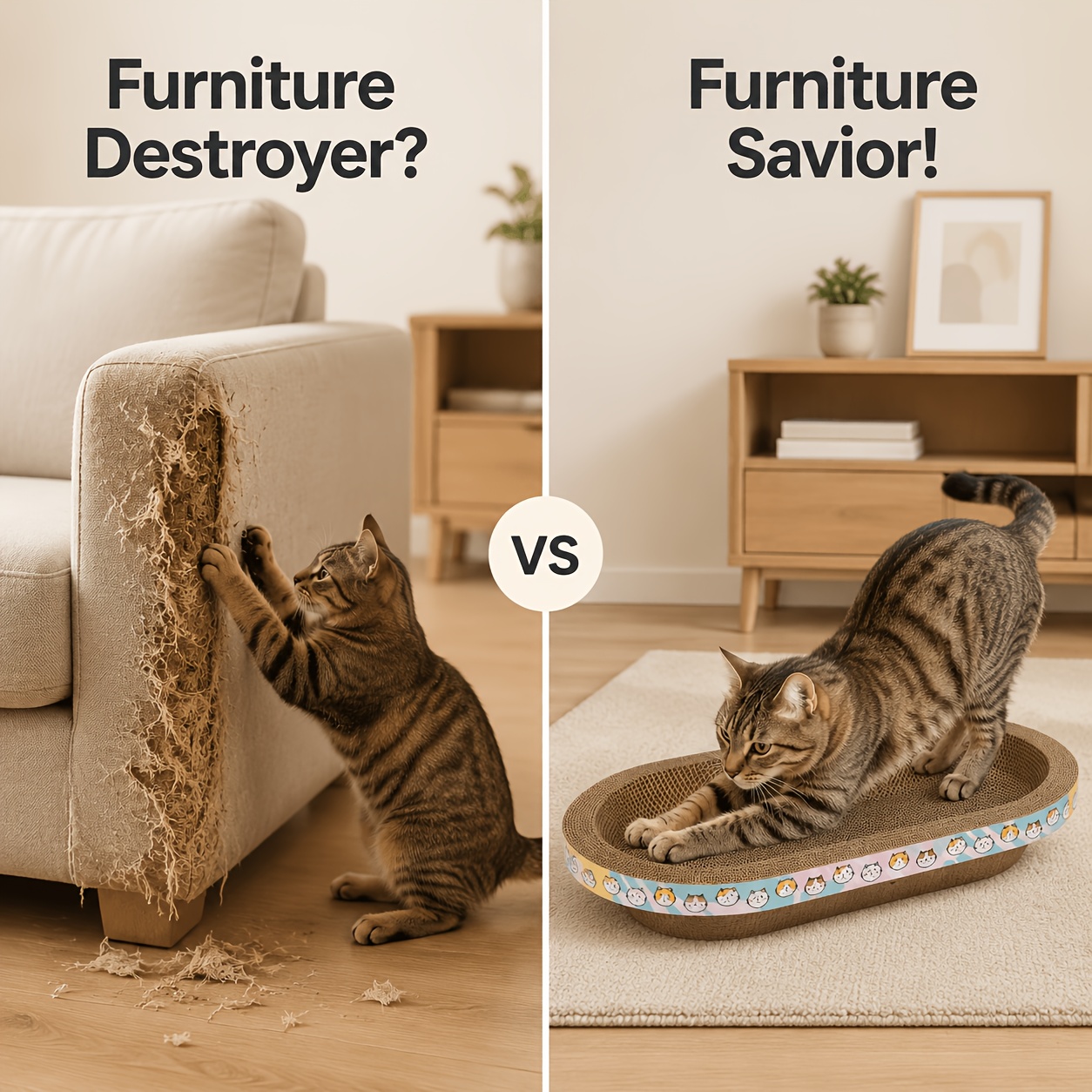 TEMU Extra-large Oval Cat Scratching Board And Cat Bed, Suitable For Small/medium/large Cats And Multi-cat Households, With A Spacious Resting