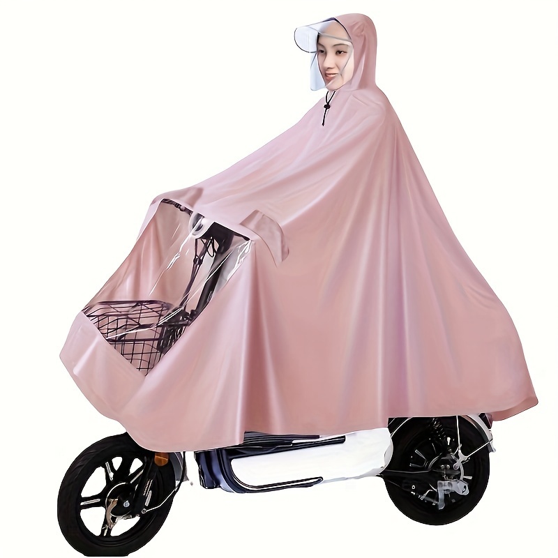 

Thick Electric Vehicle Rain Poncho, With & Windproof & Waterproof Range, Lightweight Bicycle Hooded Rain Jacket