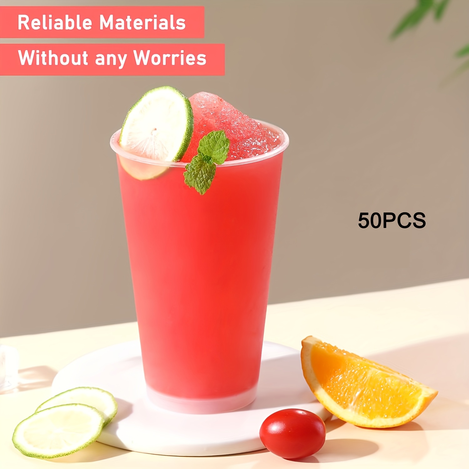 50 Frosted Texture Premium Cold Drink Cups | Perfect For Summer Iced Tea, Coffee & Events