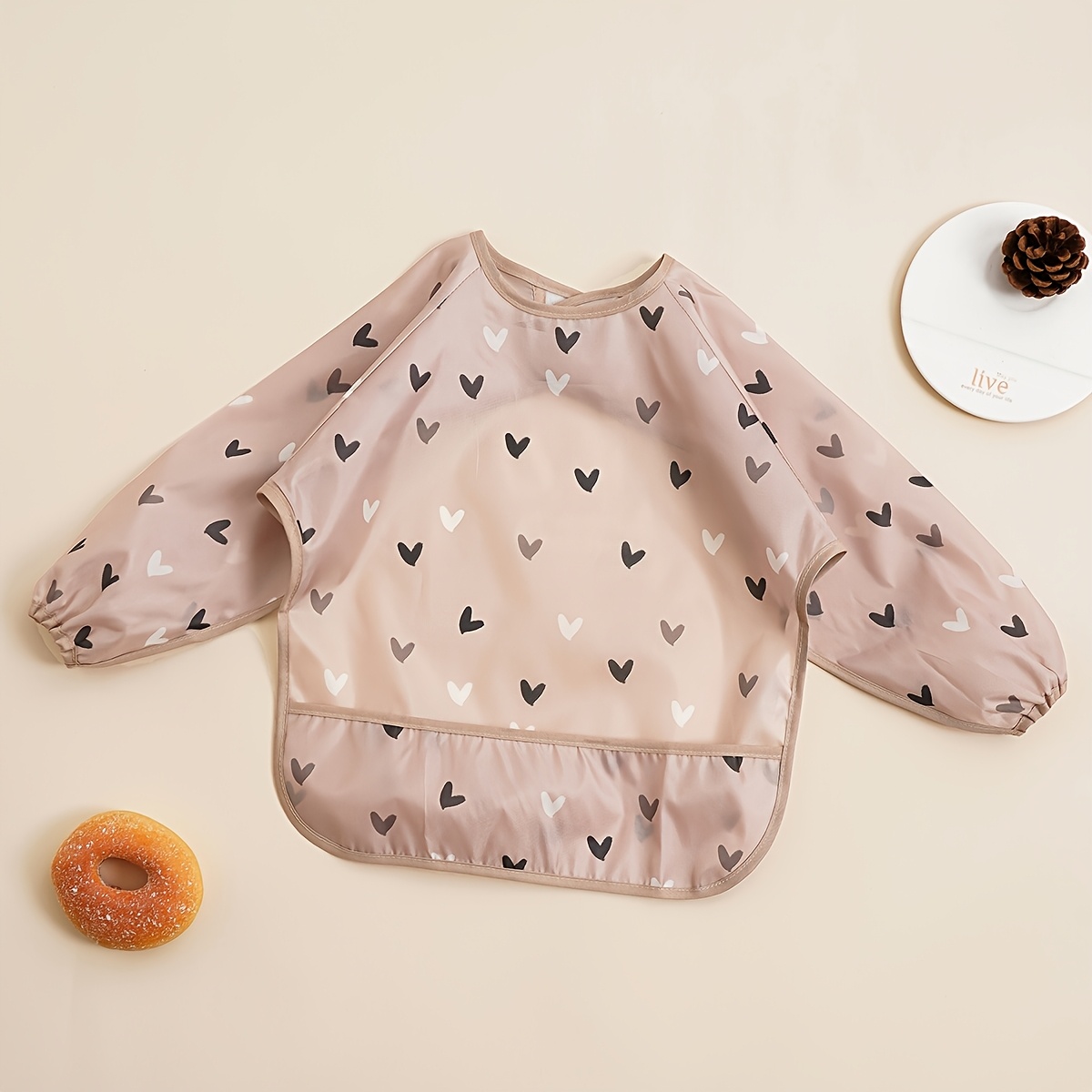 Adorable Animal Print Long-sleeve Baby Bib Washable&quick-dry Machine Washable Perfect Christmas Gift For Infants & Toddlers (fits High Chairs, Strollers, Tables)