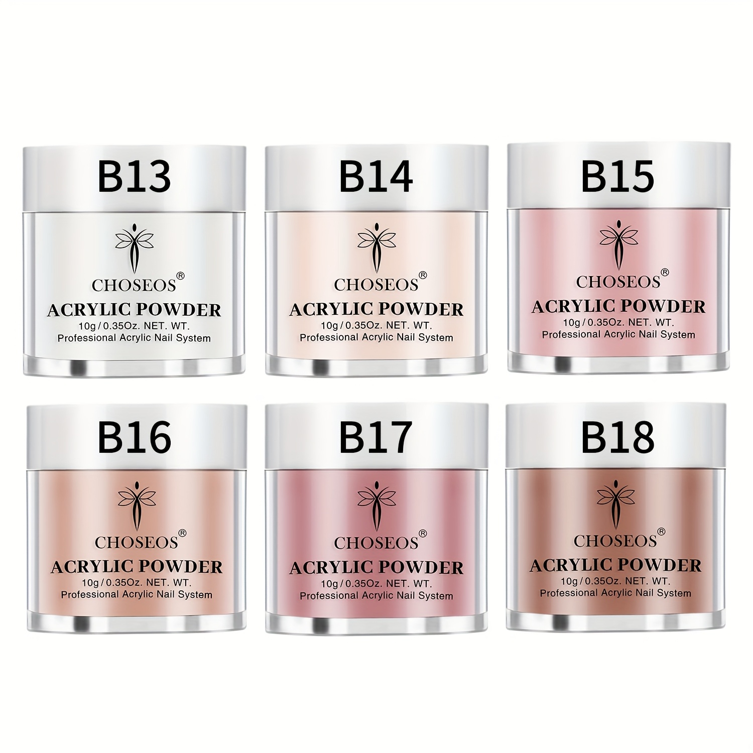Image of 6 Color Acrylic Nail Powder Set For Autumn And Winter A Popular Home Manicure Gift Box Nail Additions