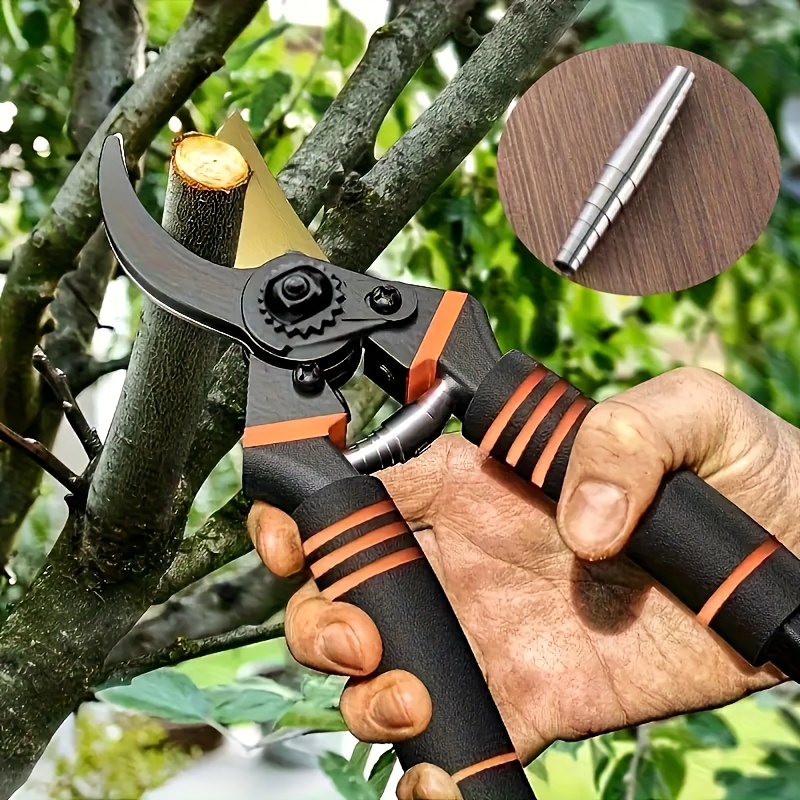 3pcs set professional titanium alloy gardening pruning shears 8 5 inches and stainless steel 304 spring with   titanium plated blade     resistant heavy duty steel gardening shears with non slip soft sponge grip