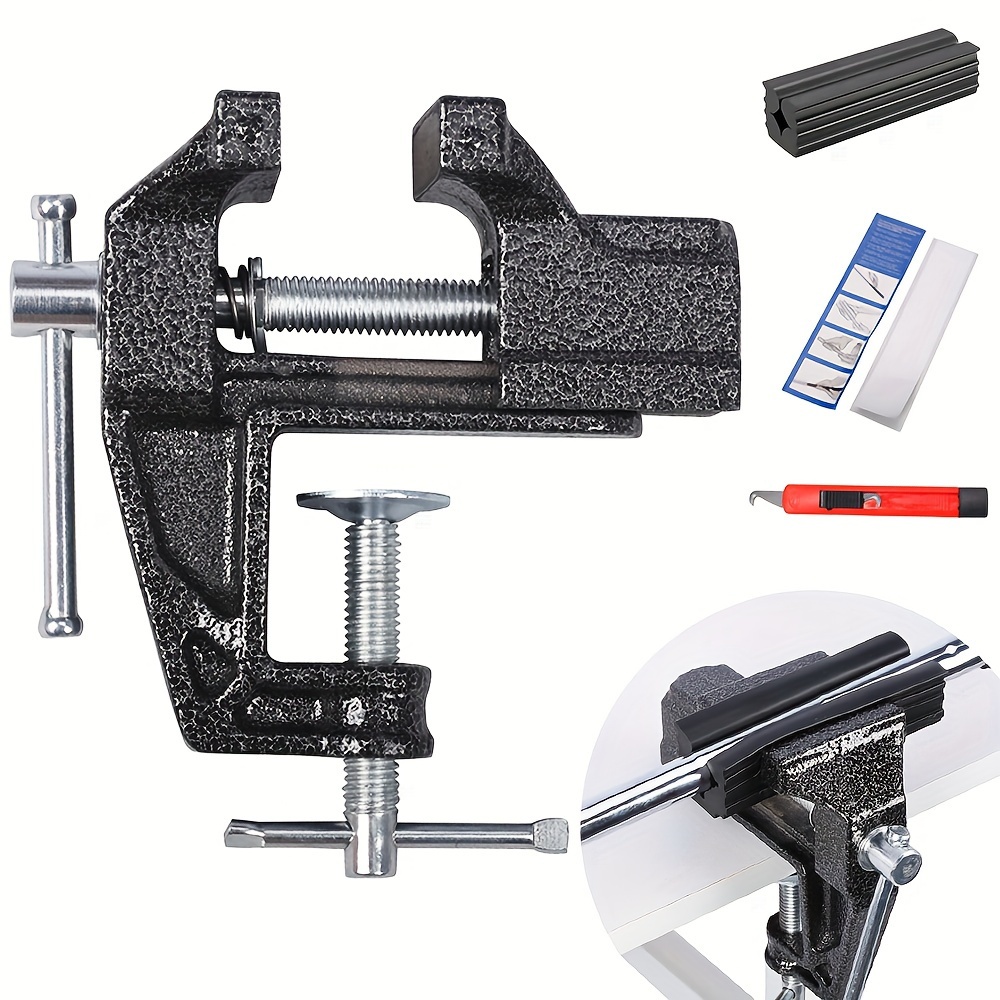 

Kaiersn 4-piece Golf Grip Replacement Kit With Mini Bench Vice, Rubber Clamp, Double-sided Tape & Hook Knife - Easy Install For Beginners