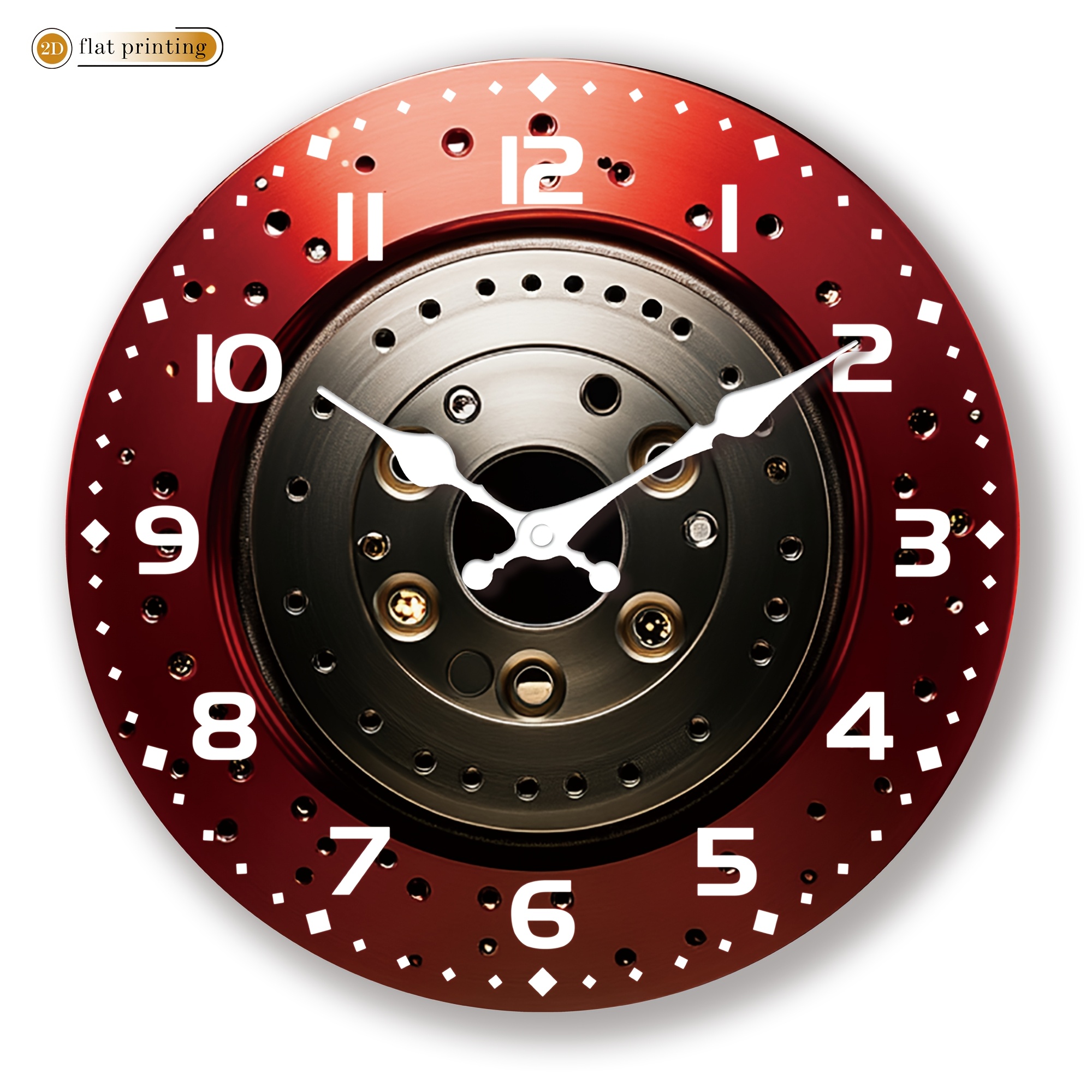 TEMU Mechanical Gear Wall Clock, Wooden Silent Wall Clock - 2d Flat Printing, Suitable For Decorating Dining Rooms, Kitchens, And Cafes, Gifts For