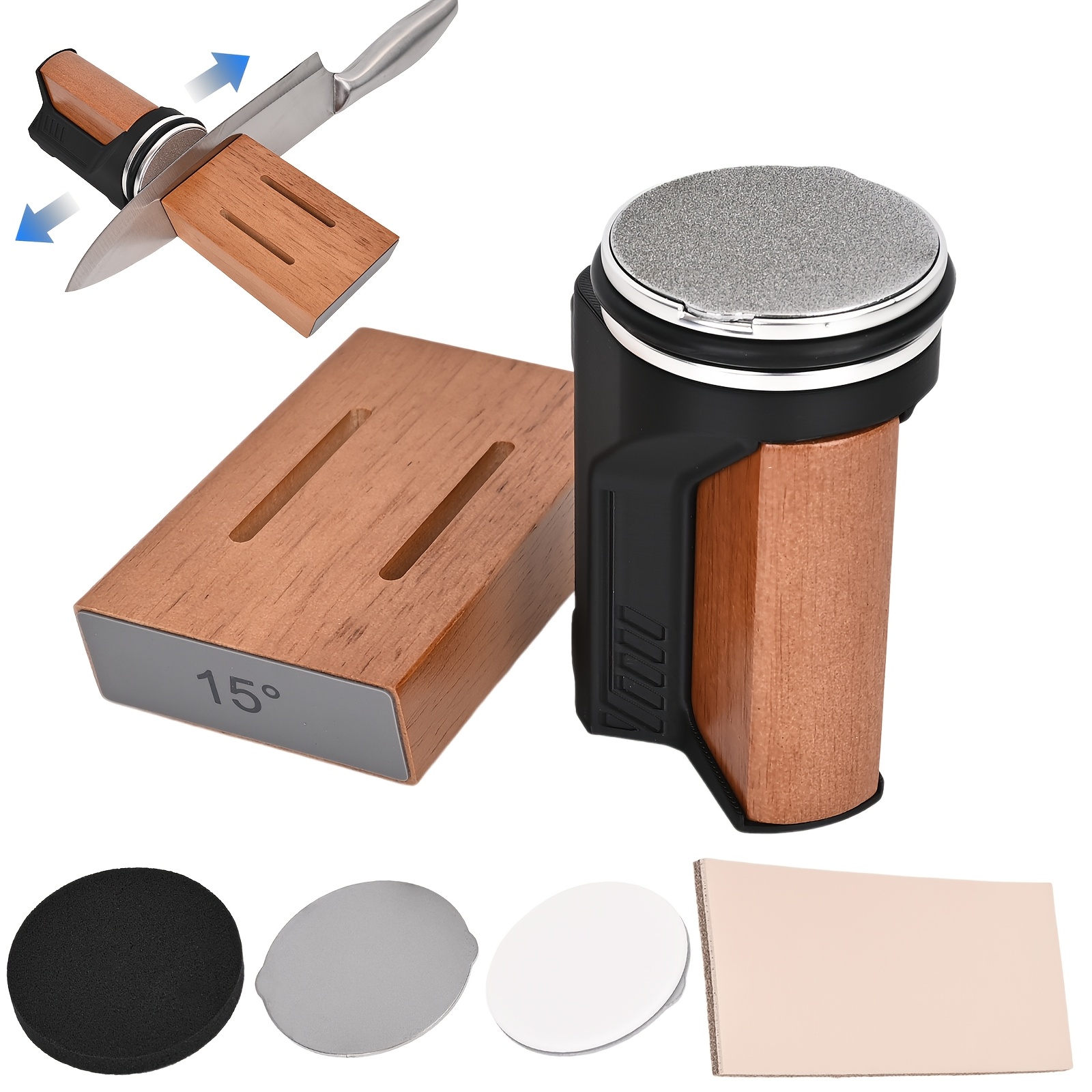 elementbilde luksuriøs magnetisk rulleknivsliper | 400-1000# diamant & 3000# keramisk  