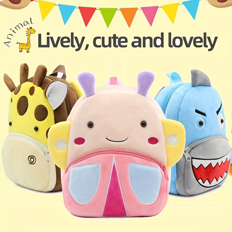 

1pc Polyester Schoolbag, Cute Girl's Animal Plush Backpack, Outdoor Vacation Small Bag