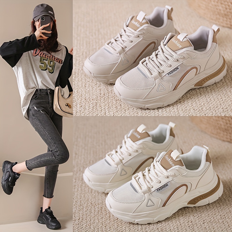 

Women's Fashion Sneakers, Soft Sole Platform Casual Road Running Shoes, Eva Breathable Comfort Design For Everyday Wear