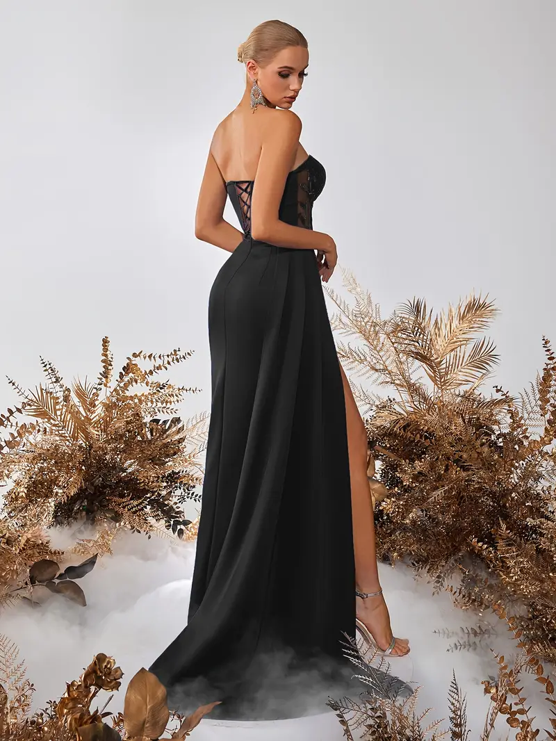womens elegant strapless sweetheart neckline bodycon evening - Temu womens elegant strapless sweetheart neckline bodycon evening - Temu