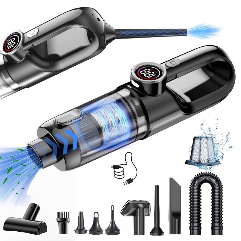 Temu – TEMU Powerful Portable Cordless Vacuum Cleaner, Compressed Air Vacuum Cleaner/super Strong Suction Handheld Vacuum Cleaner, 2000mah Battery,