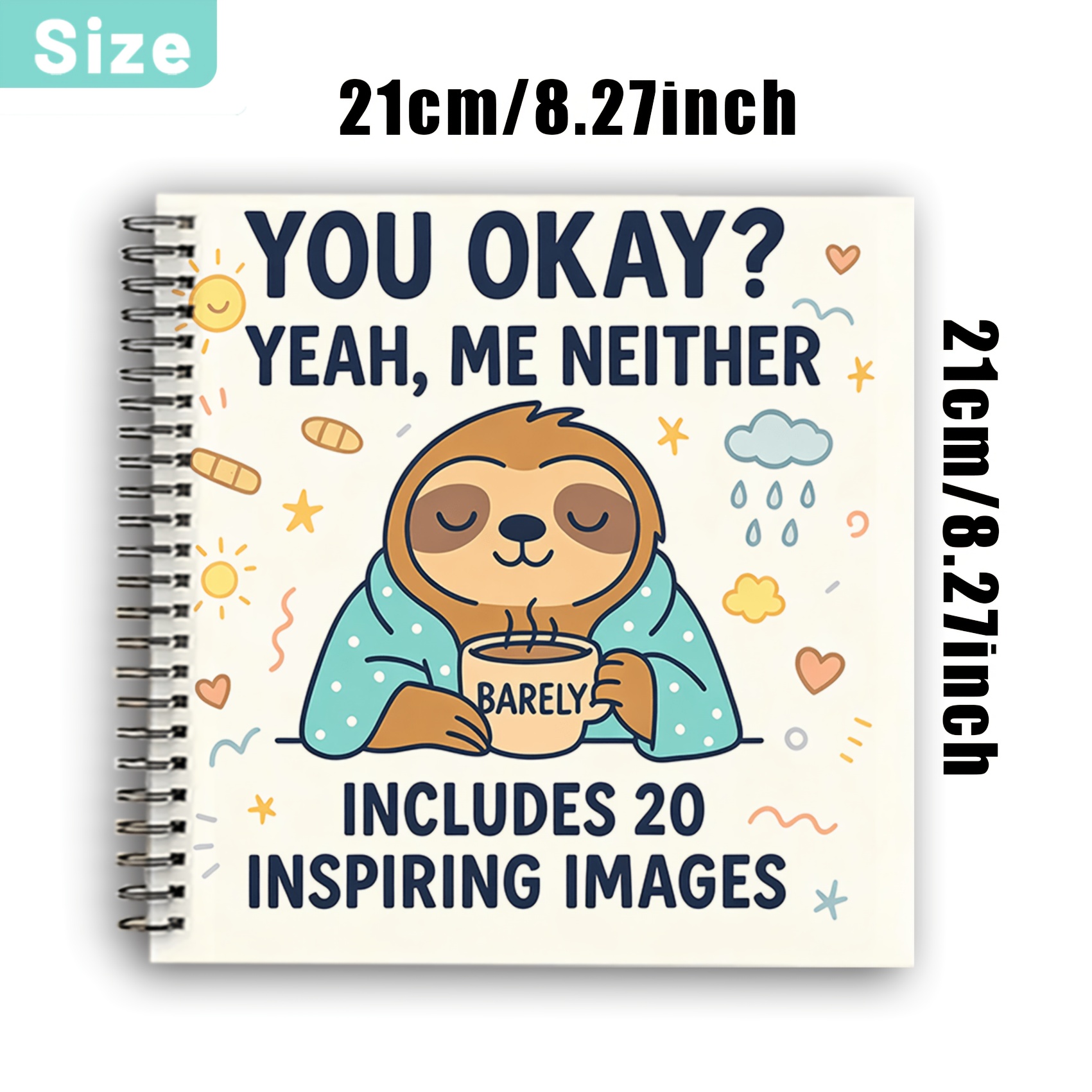 TEMU Self-care Coloring Book, 20 Pages Thick Paper Spiral Bound, Each Page Features A Gentle Affirmation, Soft Lines, For Coloring, Like To Your ,