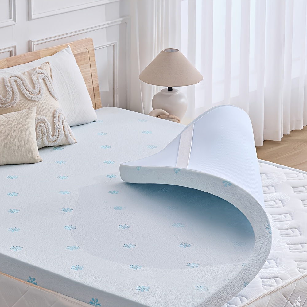 Image of Cooling Gel Mattress Topper, Ventilated High Density, Washable Cover For , 5 Sizes, 90 X 200cm, 120 X 200cm, 140 X 200cm, 160 X 200cm, 180 X 200cm