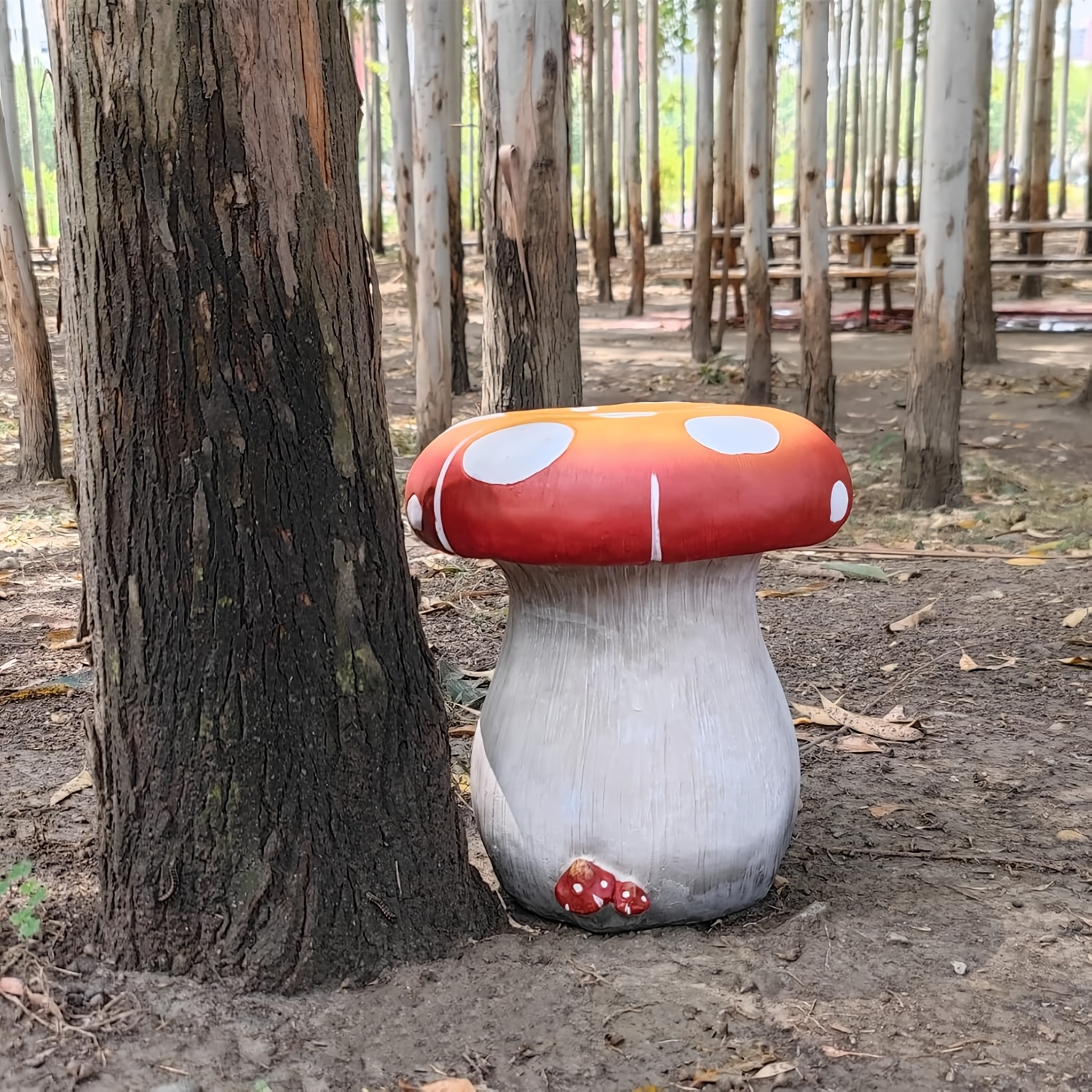 mushroom model statue stool, outdoor garden resin stool,