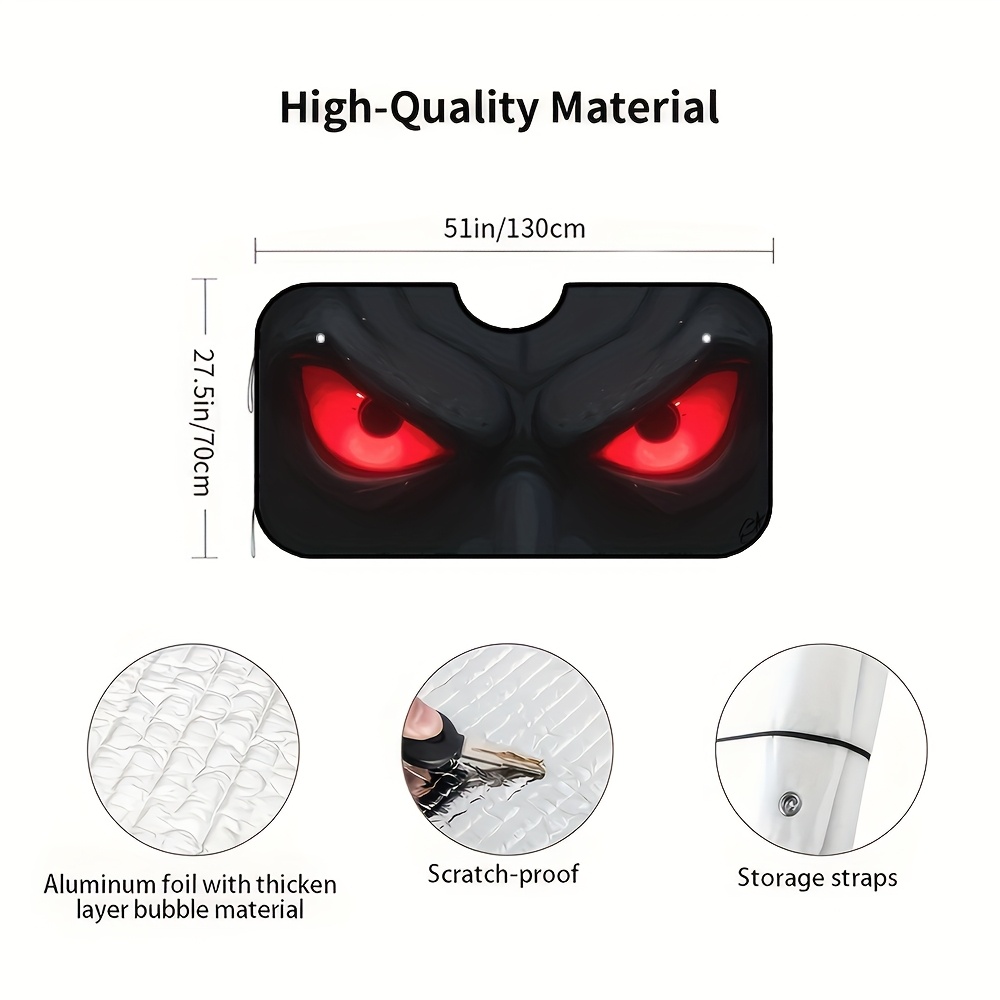TEMU 1pc, Car Windshield Sunshade, Retractable And Foldable Design, Protects Vehicle From Excessive Heat And Uv