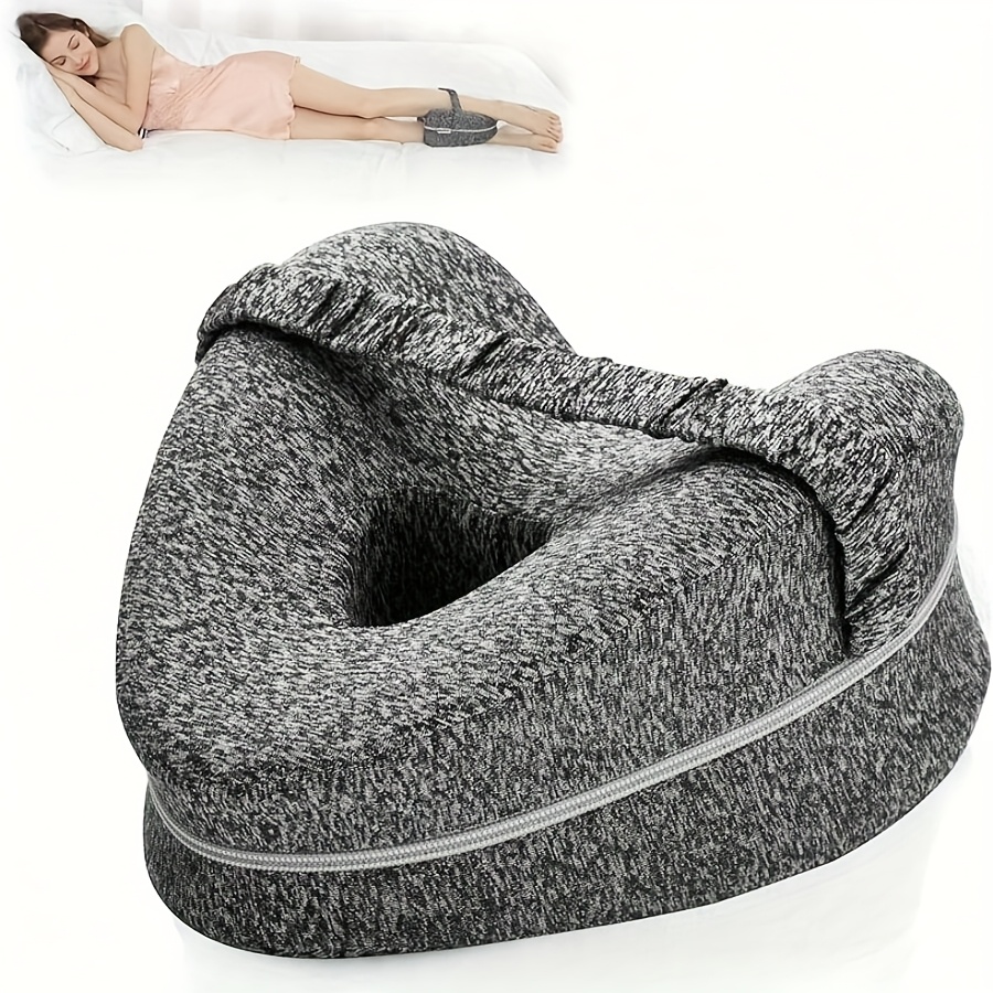 TEMU 1pc Leg Pillow Ergonomic Side Sleeping Pillows Knee Pillow With Strap For Side Sleeper Leg Support Cushion With Removable And Washable Cover