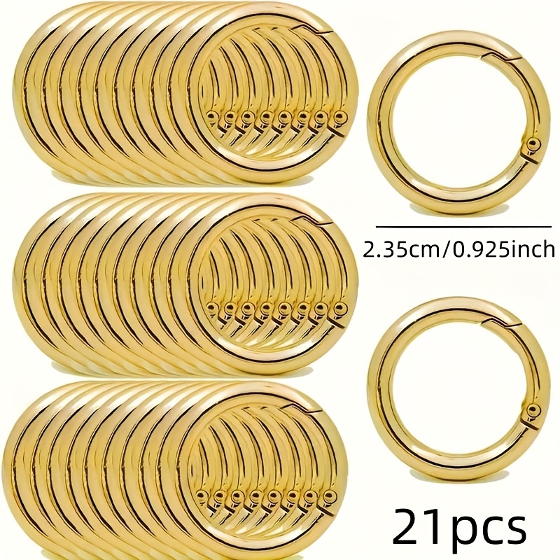 TEMU 21pcs Metal O- Release Hooks - Durable Round Snap Hooks, Suitable For Diy Wallet Making, Keychains, Phone Lanyards & Dog Tags, Diy Wallet Making
